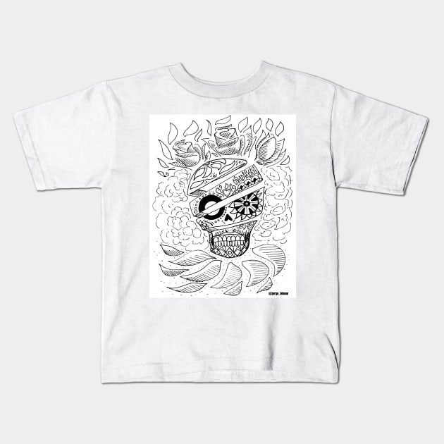 paper catrina skull ecopop Kids T-Shirt by jorge_lebeau